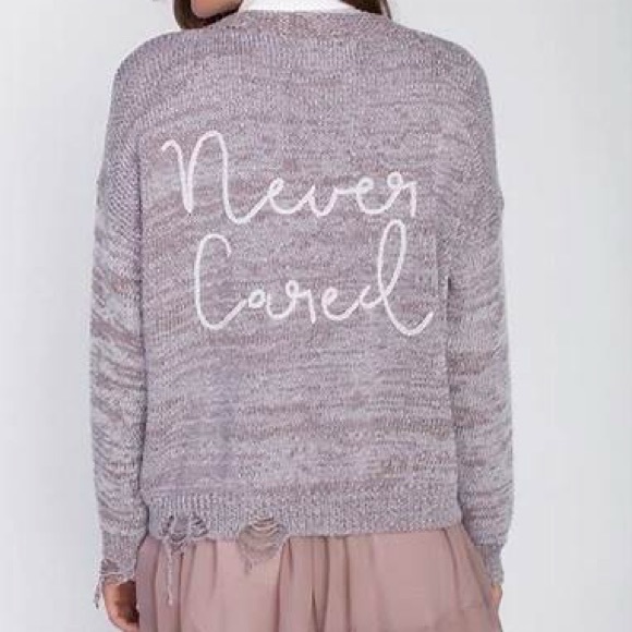 Don’t care never cared Knit Sweater - Picture 2 of 5